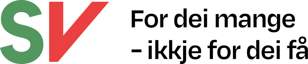 SV-logo med slagordet "for dei mange - ikkje for dei få"
